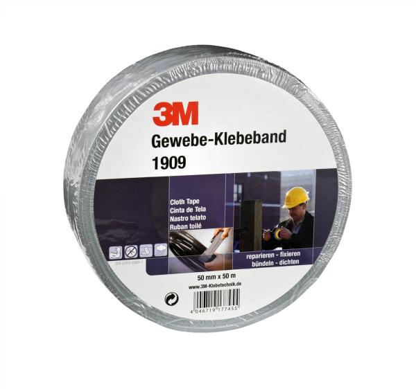 3M™ 1909 Gewebeband 50mm x 50m silber